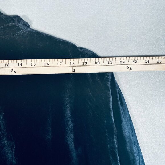 CP Shades Top Womens L Black Velvet Button Up Tunic Collared - Picture 8 of 11